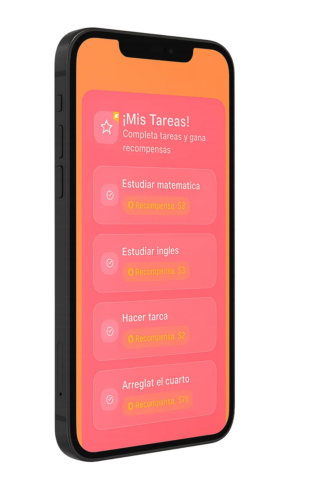 Vista previa de la app KidsFin en el móvil